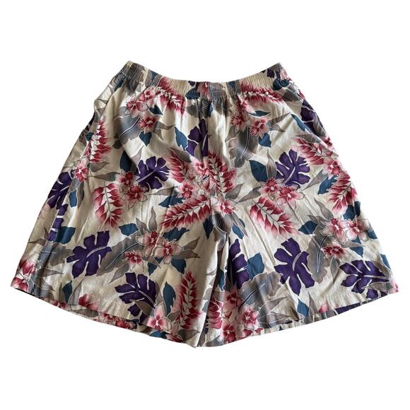 Hilo Hattie Hawaii VTG Cotton Rayon Tropical Hibiscus Top and Shorts Set XL - Picture 3 of 15